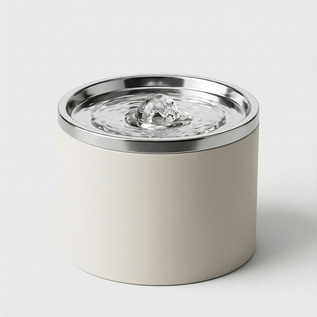 Fontaine à eau en céramique blanche et argenté pour chat – 1 L