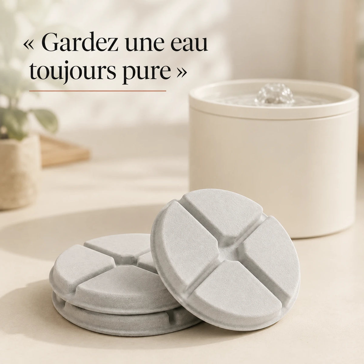 Filtres de rechange fontaine ceramique 1 L pour chat, eau toujours pure