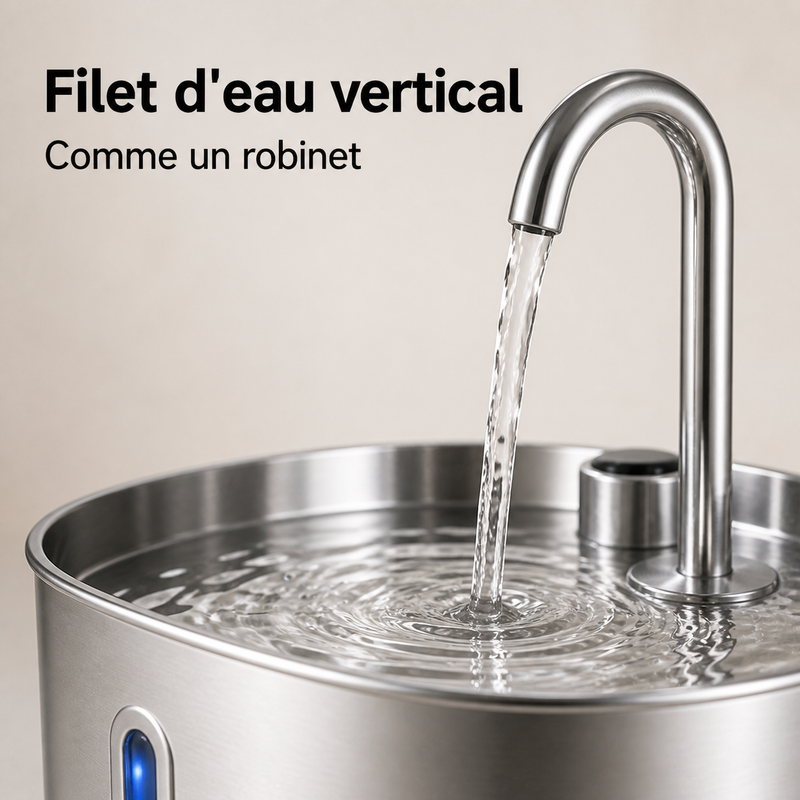 Eau en circulation — Fontaine à eau en acier inoxydable – Bec robinet 2.2L