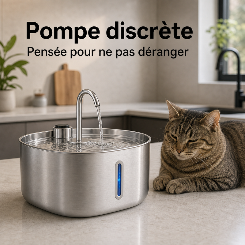 Pompe discrète — Fontaine à eau en acier inoxydable – Bec robinet 2.2L