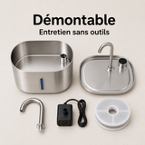 Entretien simple démontable — Fontaine à eau en acier inoxydable – Bec robinet 2.2L