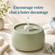 Fontaine à eau en céramique vert baleine pour chat - 1,3L