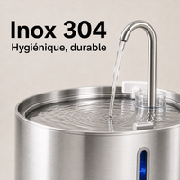 Matériaux sains — Fontaine à eau pour chat en inox – Bec robinet 4 L