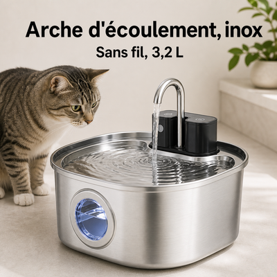 Fontaine à eau en inox FlowArc — 3,2 L — vue produit