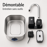 Entretien simple démontable — Fontaine à eau en inox FlowArc — 3,2 L