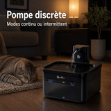 Pompe discrète — Fontaine à eau en plastique noir DownyPaws — 2,5 L