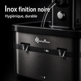 Matériaux sains — Fontaine à eau en inox noir DownyPaws — 2,5 L