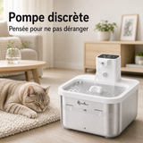 Pompe discrète — Fontaine à eau en inox blanche DownyPaws — 2,5 L