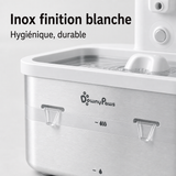 Matériaux sains — Fontaine à eau en inox blanche DownyPaws — 2,5 L