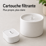 Eau filtrée propre — Fontaine à eau en céramique blanche pour chat – 1 L