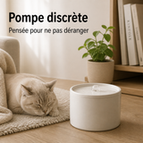 Pompe discrète — Fontaine à eau en céramique blanche pour chat – 1 L