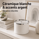 Fontaine à eau en céramique blanche et argenté pour chat – 1 L
