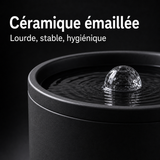 Matériaux sains — Fontaine à eau en céramique noir pour chat – 1 L