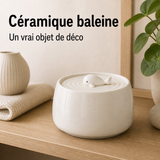 Fontaine à eau en céramique blanche avec baleine pour chat - 1,3L — vue produit