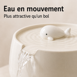 Eau en circulation — Fontaine à eau en céramique blanche avec baleine pour chat - 1,3L