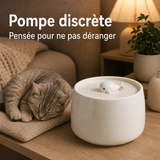 Pompe discrète — Fontaine à eau en céramique blanche avec baleine pour chat - 1,3L