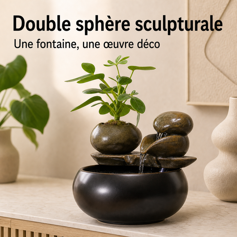 Fontaine à eau céramique Double sphère – 1 L — vue produit
