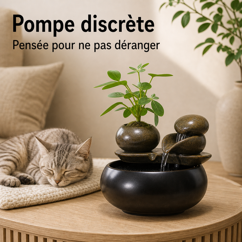 Pompe discrète — Fontaine à eau céramique Double sphère – 1 L