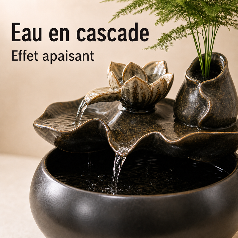 Eau en circulation — Fontaine à eau céramique Cascade minérale – 1 L