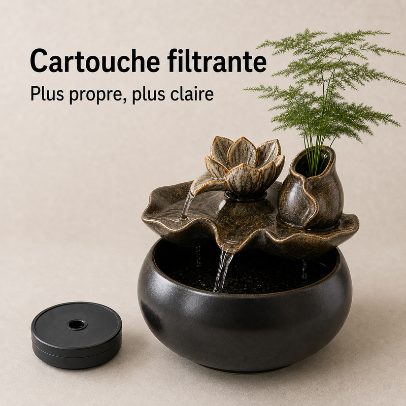Eau filtrée propre — Fontaine à eau céramique Cascade minérale – 1 L