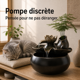 Pompe discrète — Fontaine à eau céramique Cascade minérale – 1 L