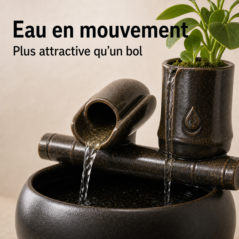 Eau en circulation — Fontaine à eau céramique Plante verticale – 1 L