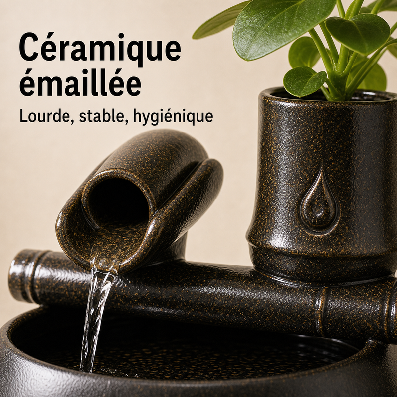 Matériaux sains — Fontaine à eau céramique Plante verticale – 1 L