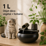 Format et capacité — Fontaine à eau céramique Plante verticale – 1 L