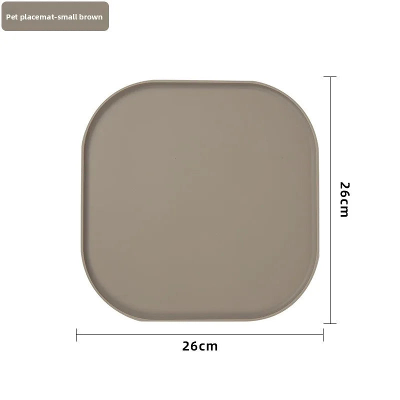 Tapis anti-gaspillage pour gamelle de chat - Beige