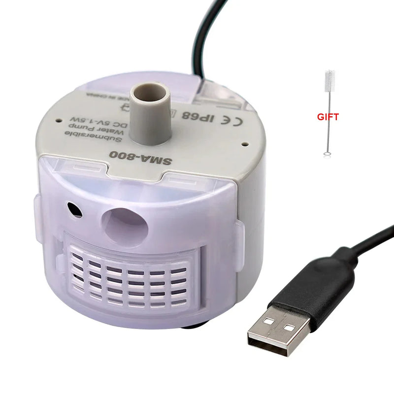 Pompe USB de rechange silencieuse pour fontaine à chat — SMA-800 5 V/1 A