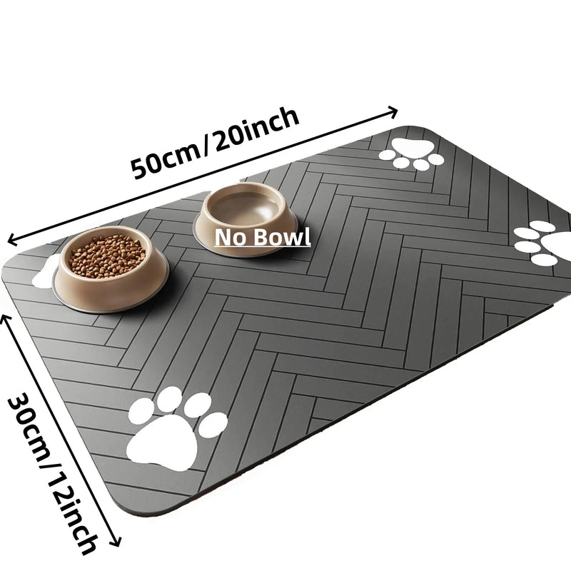 Tapis sous-bowl absorbant pour fontaine et gamelle chat