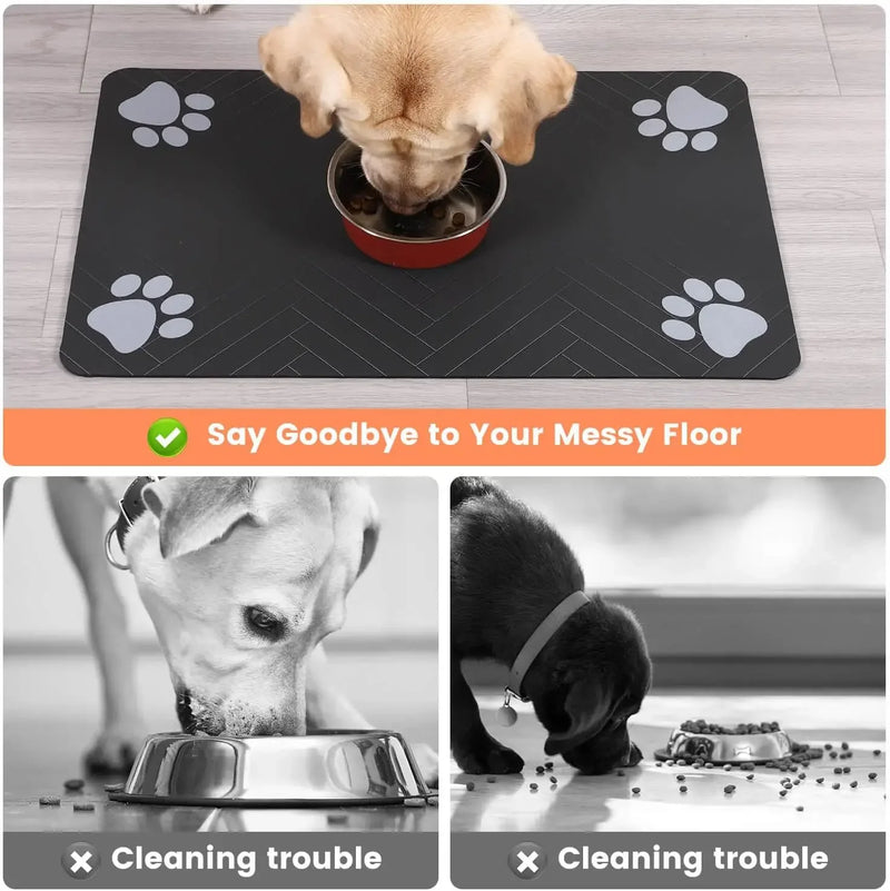 Tapis sous-bowl absorbant pour fontaine et gamelle chat