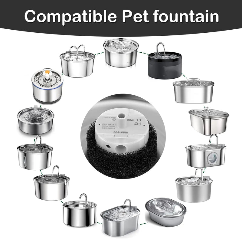 Pompe USB de rechange silencieuse pour fontaine à chat — SMA-800 5 V/1 A