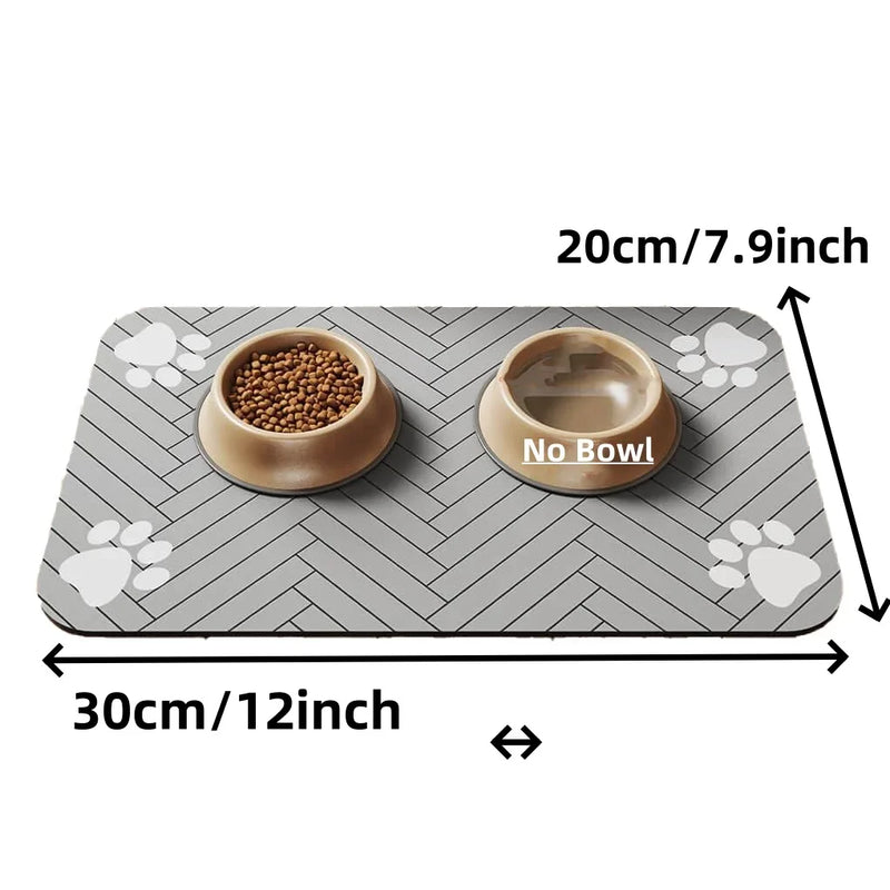 Tapis sous-bowl absorbant pour fontaine et gamelle chat