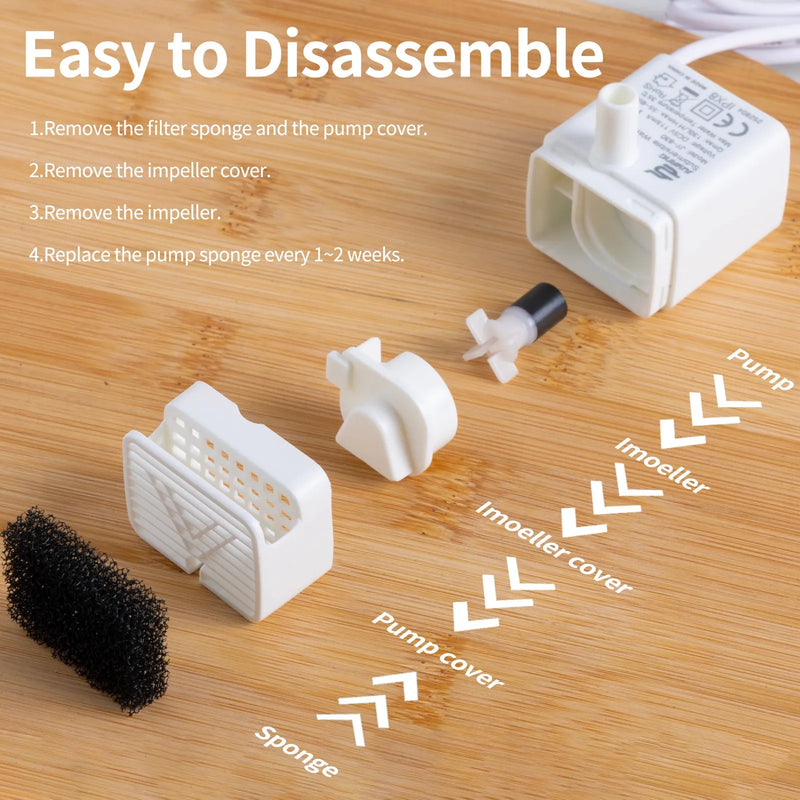 Pompe USB universelle de rechange ultra-silencieuse pour fontaine à chat