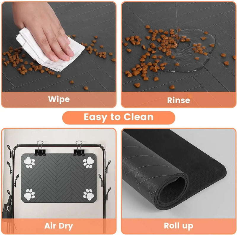 Tapis sous-bowl absorbant pour fontaine et gamelle chat