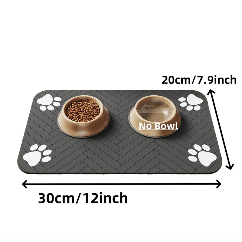 Tapis sous-bowl absorbant pour fontaine et gamelle chat
