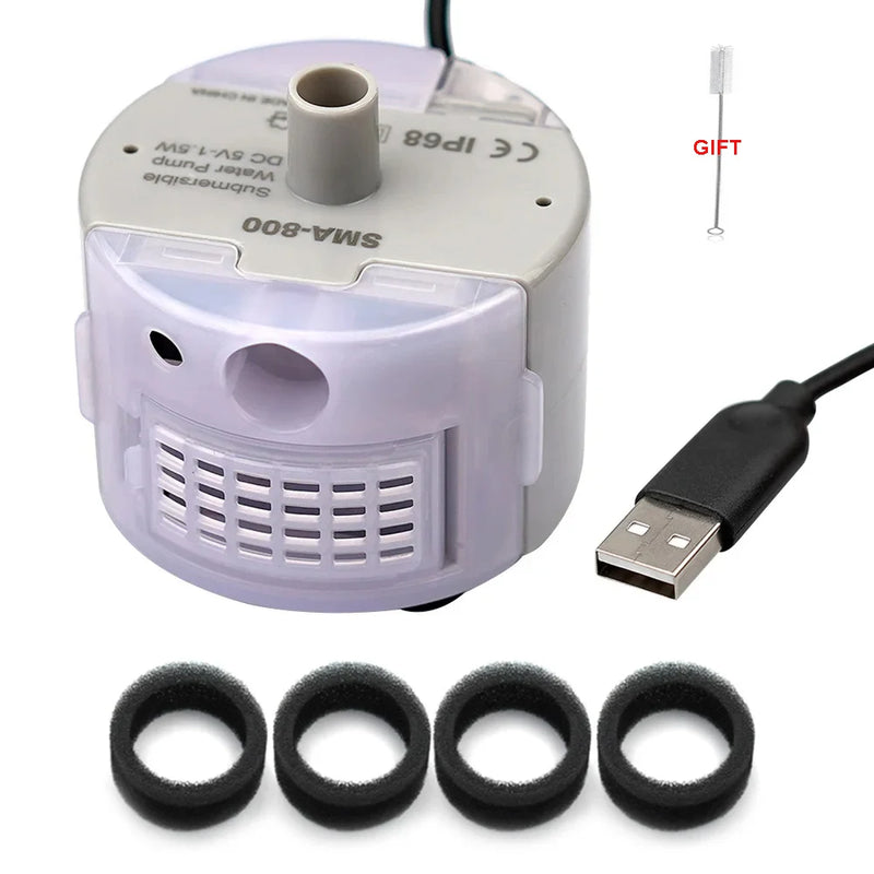 Pompe USB de rechange silencieuse pour fontaine à chat — SMA-800 5 V/1 A