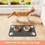 Tapis sous-bowl absorbant pour fontaine et gamelle chat