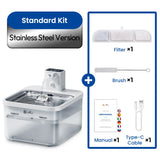 Fontaine à eau en inox blanche DownyPaws — 2,5 L