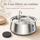 Eau filtrée au charbon actif, fontaine inox 4 L pour chat