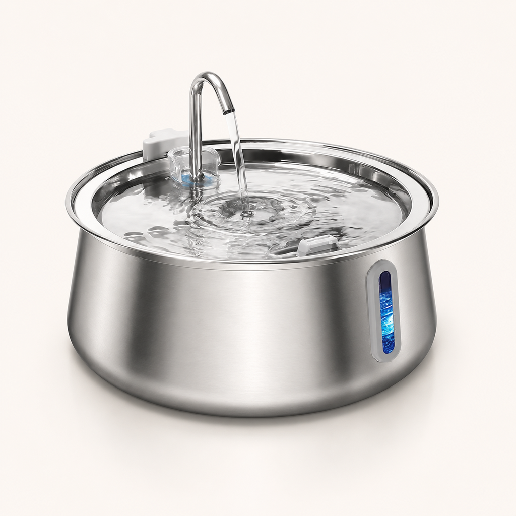 Fontaine à eau pour chat en inox à bec robinet 4 L