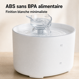 Matériaux sains — Fontaine à eau compacte blanche pour chat – 2,2 L