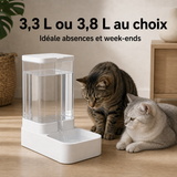 Format et capacité — Fontaine gravitaire 3,3/3,8 L