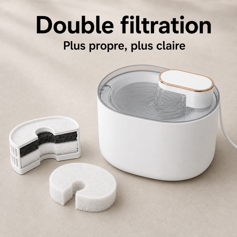 Eau filtrée propre — Fontaine à eau à écoulement doux blanche — 3 L
