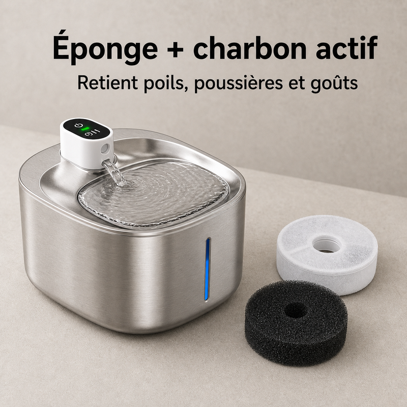 Eau filtrée propre — Fontaine inox Adeptola 4 L