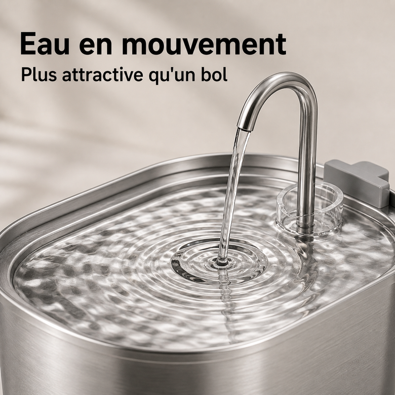 Eau en circulation — Fontaine inox ovale 3,2 L