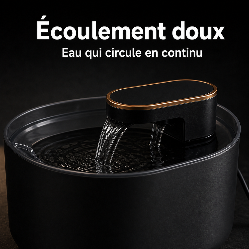 Eau en circulation — Fontaine à eau à écoulement doux noir — 3 L