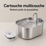 Eau filtrée propre — Fontaine inox ovale 3,2 L