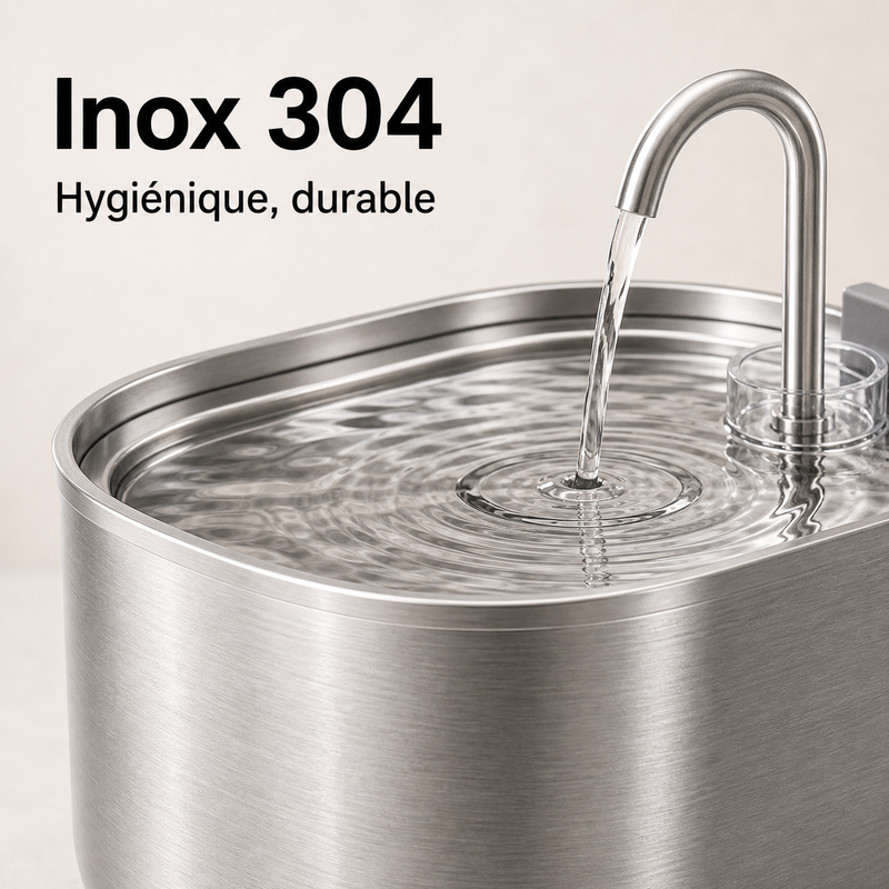 Matériaux sains — Fontaine inox ovale 3,2 L